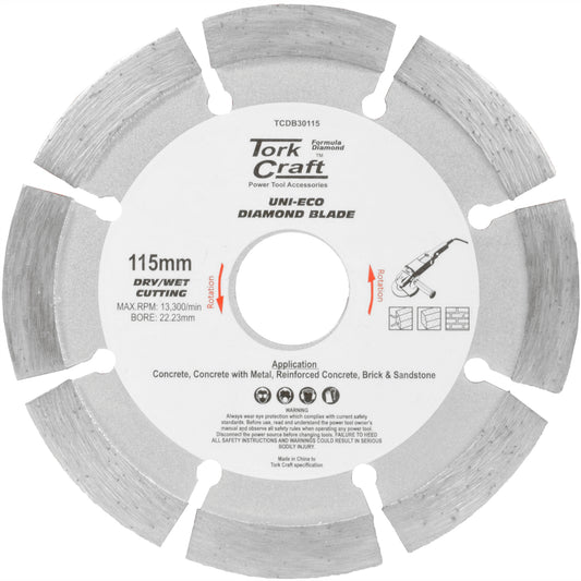 DIAMOND BLADE SEGM 115MM X 10MM REINFORCED CONCRETE