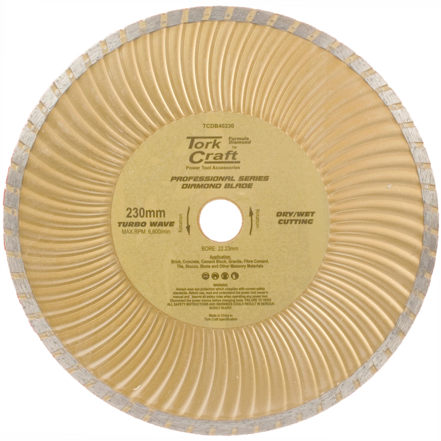 DIAMOND BLADE 230MM TURBO WAVE PROFESIONAL