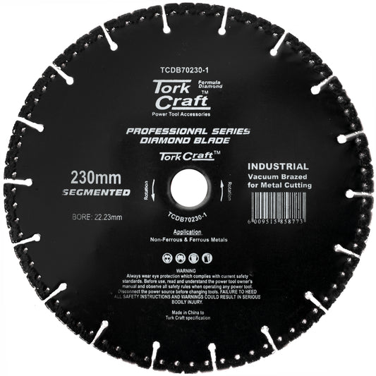 DIAMOND BLADE SEG.230X22.23MM VACUUM BRAZED METAL CUTTING