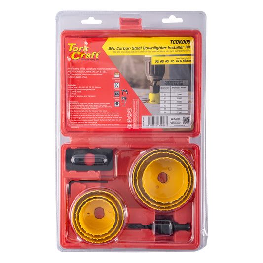 DOWNLIGHTER INSTALLERS KIT 9PCE IN CASE
