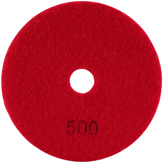 100MM DIAMOND WET POLISHING PAD 500 GRIT RED