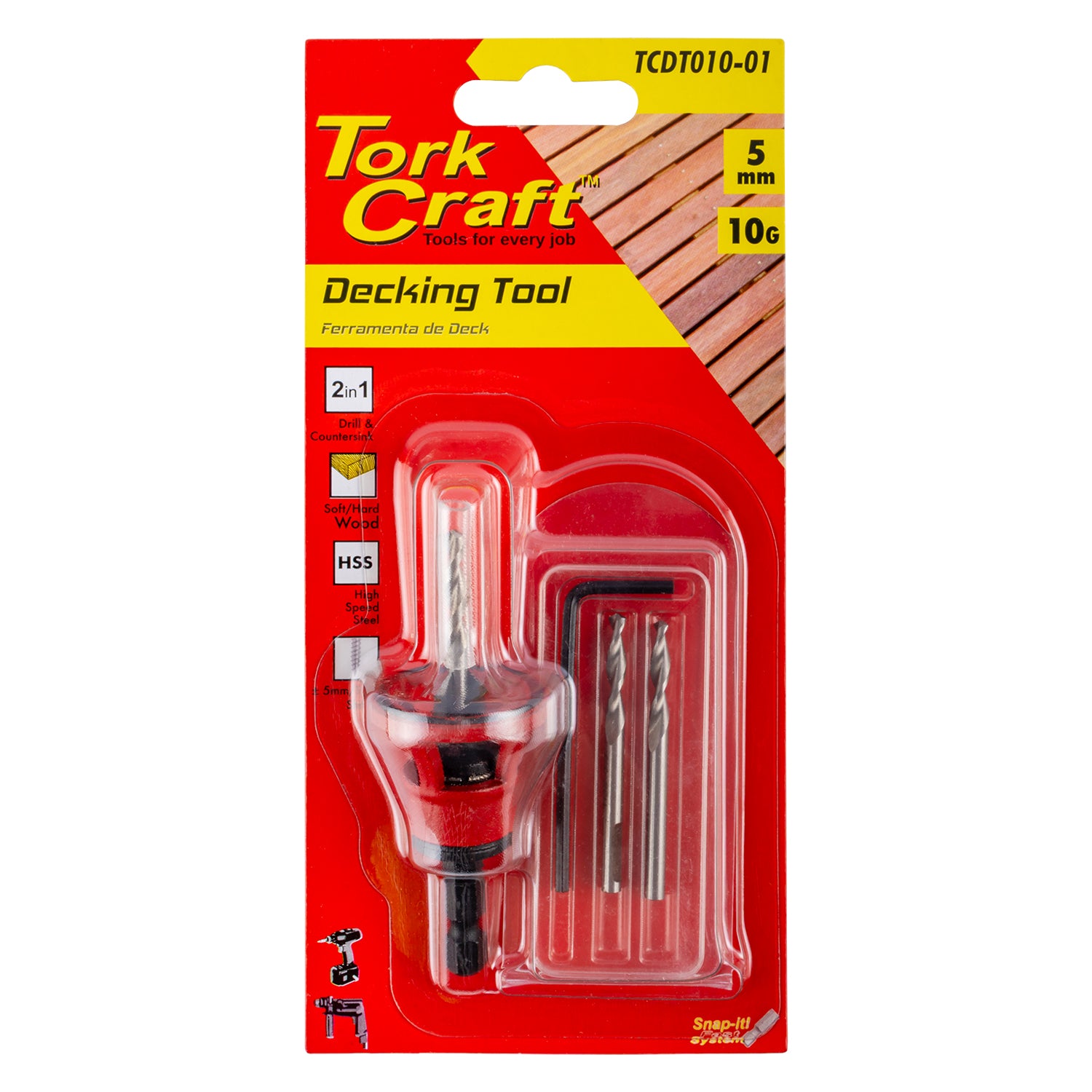 DECKING TOOL 10G STD HEAD PRE-DRILL & COUNTERSINK
