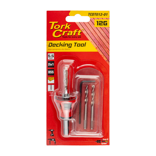 DECKING TOOL 12G STD HEAD PRE-DRILL & COUNTERSINK