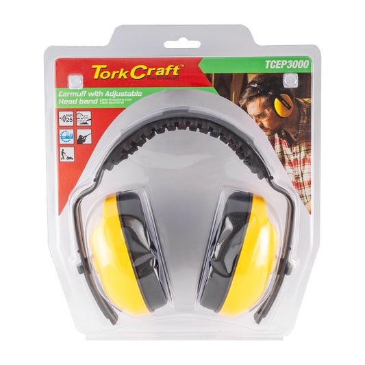 EARMUFF ABS CUP ADJ. HEAD BAND SNR25 DB YELLOW 1PC