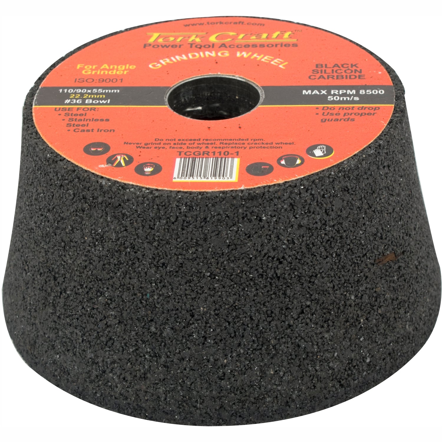 GRINDING WHEEL 110X58MM M22 BORE - BOWL#36 - ANGLE GRINDER