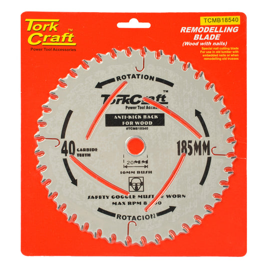 BLADE MASTER TYPE 185X40T 20-16MM ANTI KICK BACK TCT