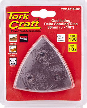 OSCILLATING SANDPAPER A/O 80MM 10PC DELTA SHAPE 180GRIT