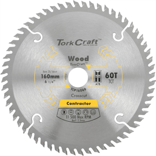 BLADE CONTRACTOR 160 X 60T 20/16 CIRCULAR SAW TCT