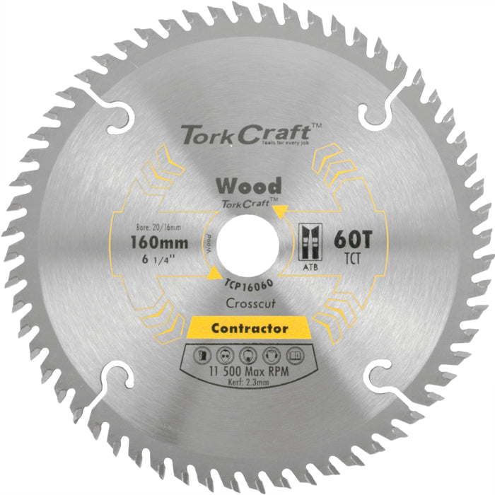 BLADE CONTRACTOR 160 X 60T 20/16 CIRCULAR SAW TCT