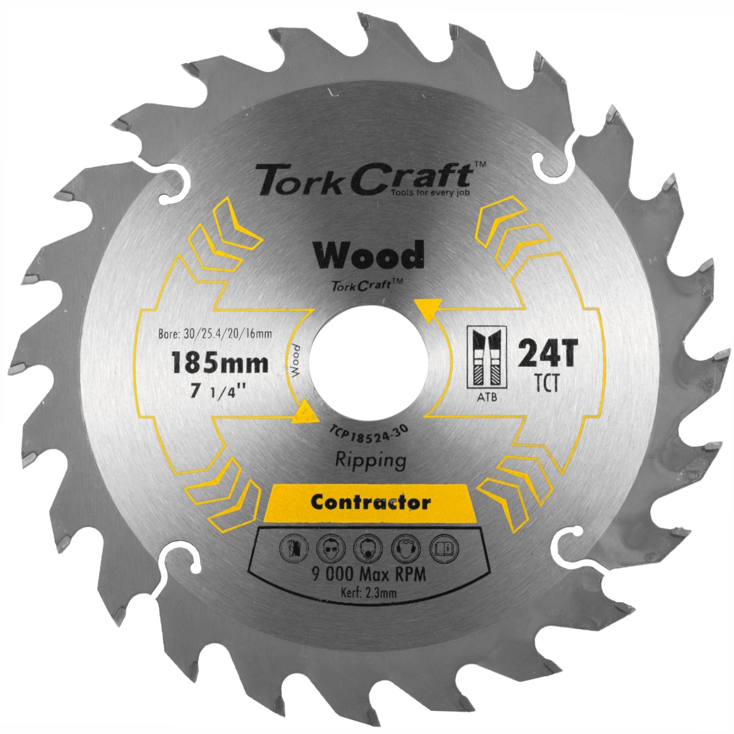 BLADE CONTRACTOR 185 X 24T 30/20/16/1 CIRCULAR SAW TCT