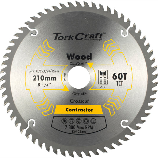 BLADE CONTRACTOR 210 X 60T 30-1-20-16 CIRCULAR SAW TCT
