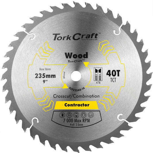 BLADE CONTRACTOR 235 X 40T 16 CIRCULAR SAW TCT