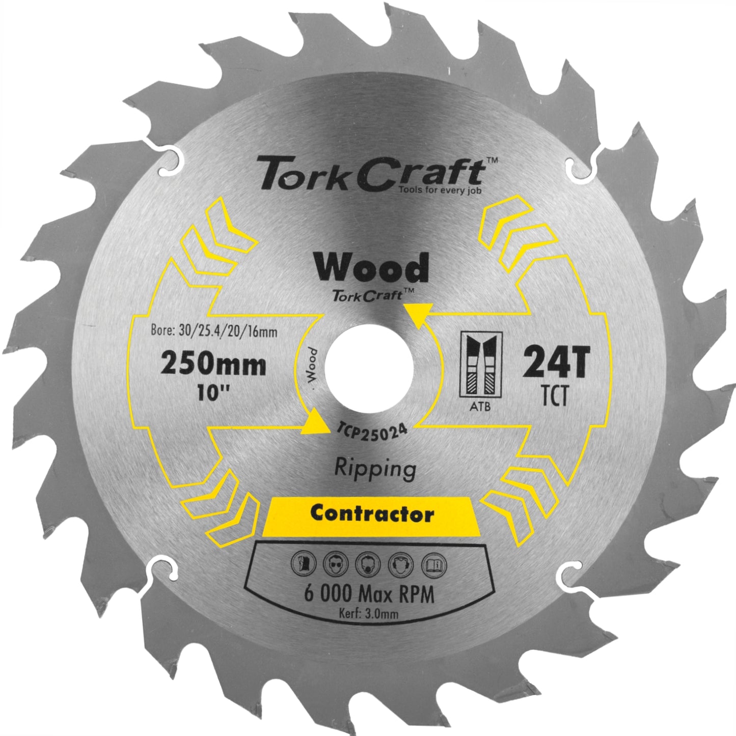 BLADE CONTRACTOR 250 X 24T 30/16 CIRCULAR SAW TCT