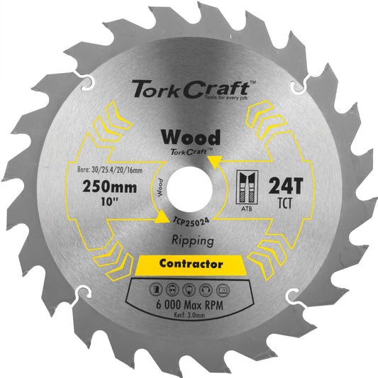 BLADE CONTRACTOR 250 X 24T 30/16 CIRCULAR SAW TCT