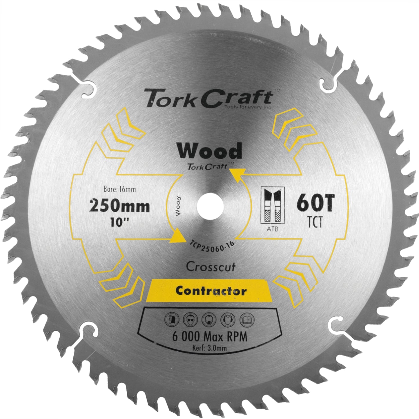 BLADE CONTRACTOR 250 X 60T 16MM CIRCULAR SAW TCT