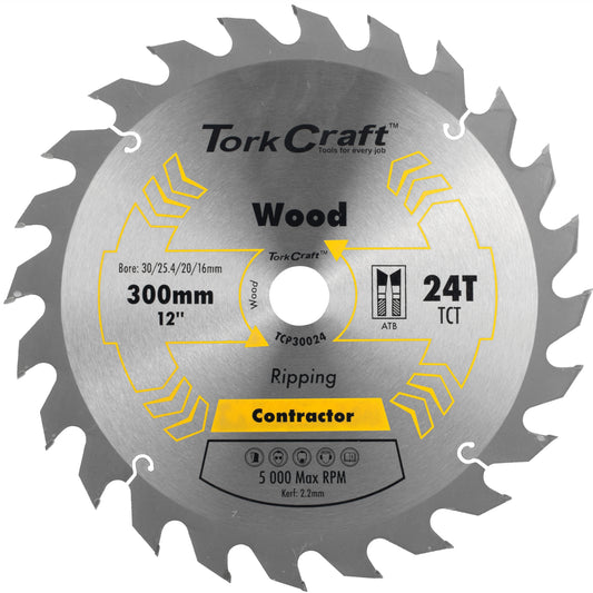BLADE CONTRACTOR 300 X 24T 30/1/20/16 CIRCULAR SAW TCT