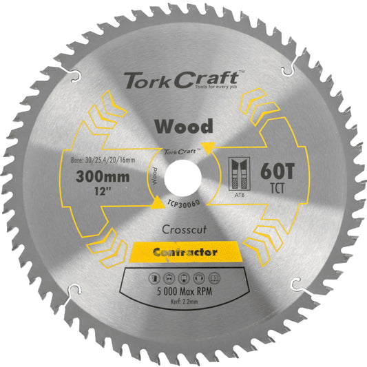 BLADE CONTRACTOR 300 X 60T 30/1/20/16 CIRCULAR SAW TCT