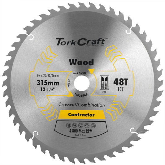 BLADE CONTRACTOR 315MM X 48T 30MM BORE CIRCULAR SAW TCT