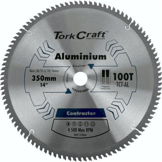 BLADE CONTRACTOR ALUM 350 X 100T TCG NEG CIRCULAR SAW TCT