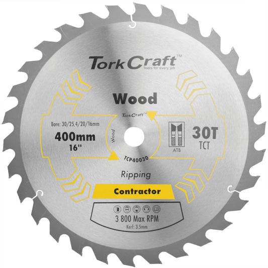 BLADE CONTRACTOR 400 X 30T 30/1 CIRCULAR SAW TCT