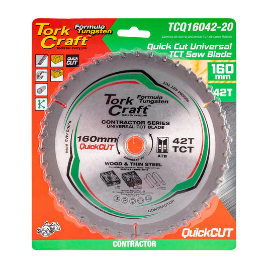 UNIVERSAL QUICK CUT TCT BLADE 160X42T 20-16