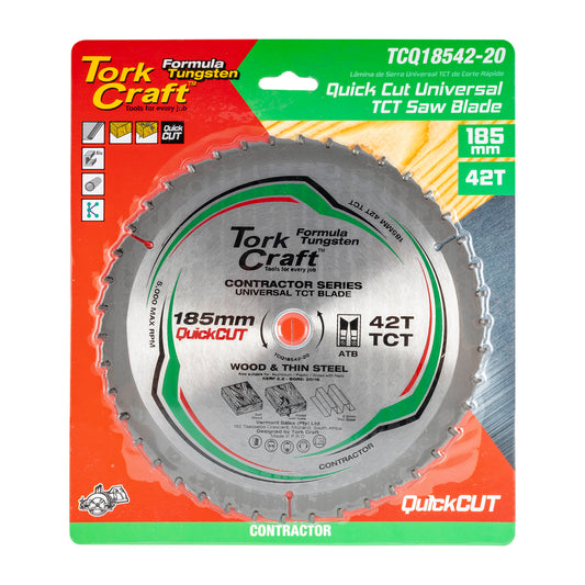 UNIVERSAL QUICK CUT TCT BLADE 185X42T 20-16