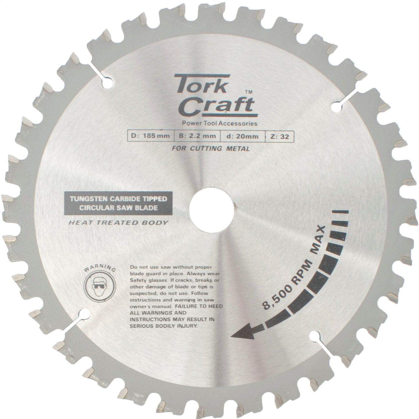 TCT BLADE STEEL CUTTING. 185X32T 20/16