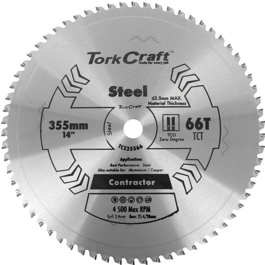 TCT BLADE STEEL CUTTING 355X66T 25.4MM