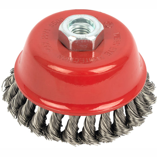 WIRE CUP BRUSH 100 X M14 KNOTTED STAINLESS STEEL BULK