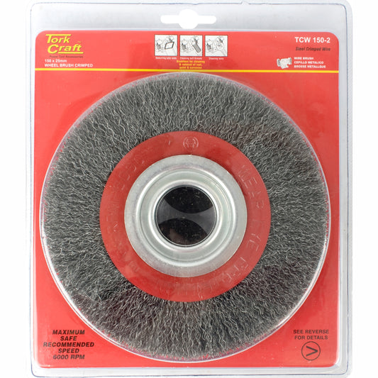 WIRE WHEEL BRUSH 150 X 25MM 0.30MM WIRE BENCH GRINDER BLISTER