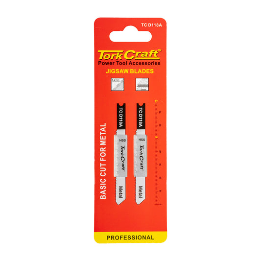 U-SHANK JIGSAW BLADE 21TPI METAL 1.2MM 2PC