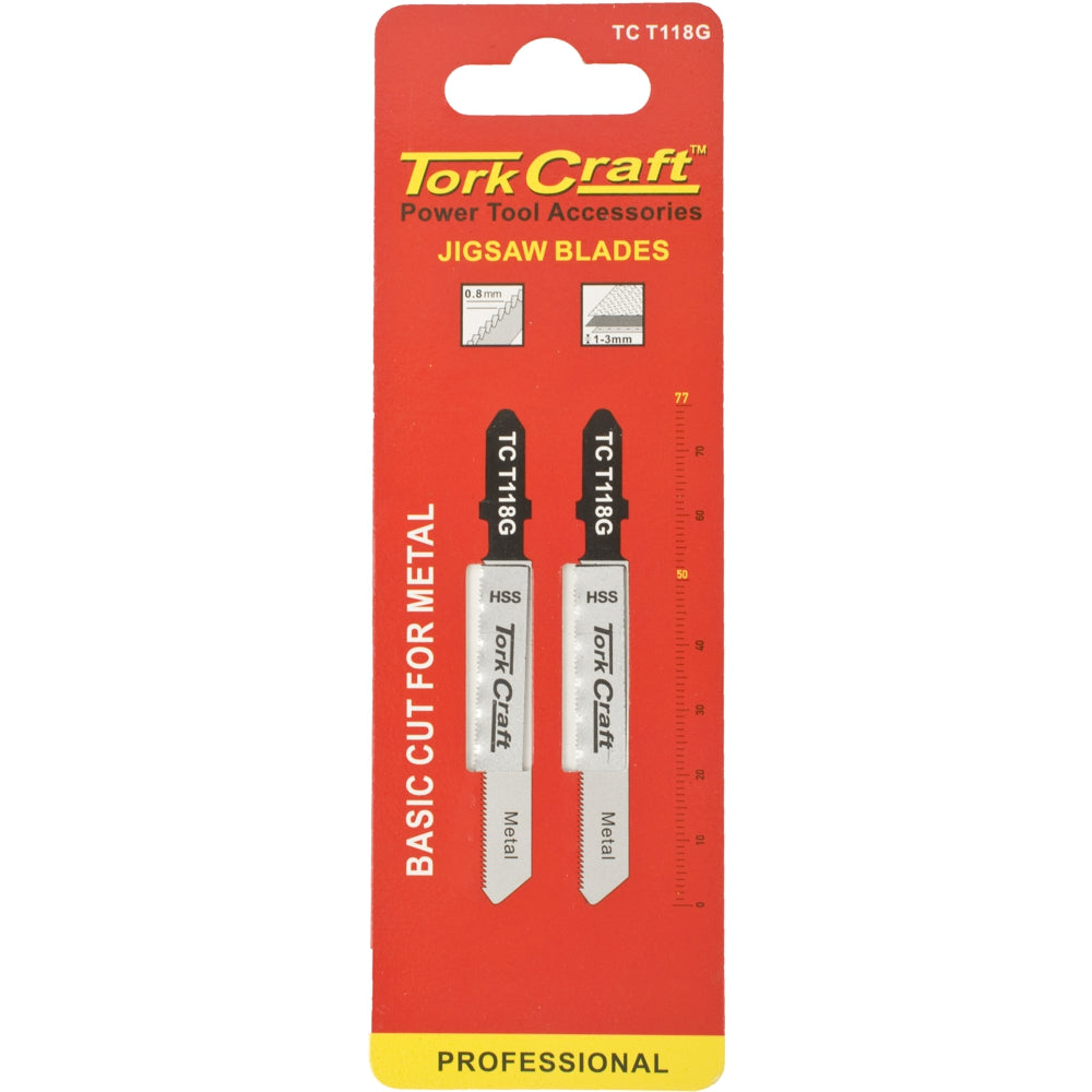 T-SHANK JIGSAW BLADE FOR METAL .8MM 28TPI 75MM 2PC