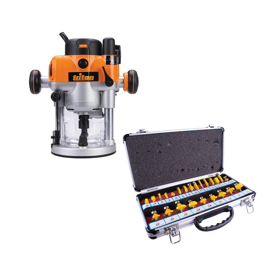TRITON ROUTER TRA001 WITH 24PC 1/4 ROUTER BIT SET DY024A AL TORK CRAFT