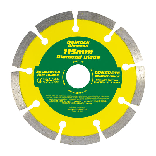 DIAMOND BLADE 115MM SEGMENTED DELROCK