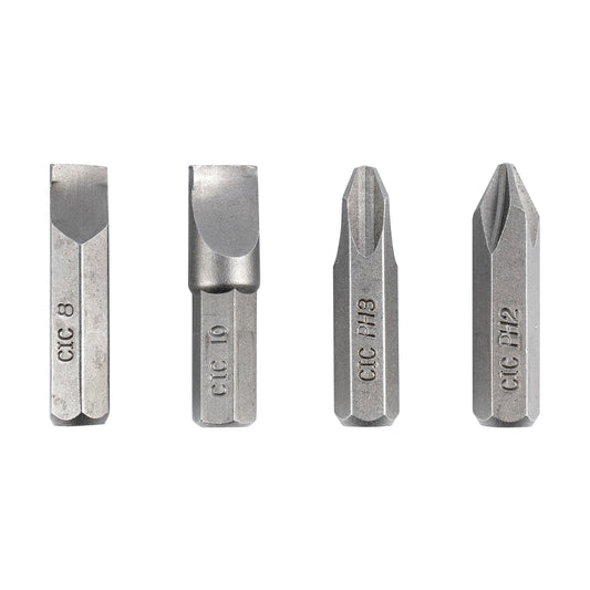 IMPACT DRIVER INSERT BITS 4PC 5/16' PH2/PH3/SL8MM/SL10MM