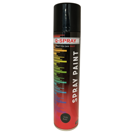 Q-Spray Paint Gloss Black 300Ml