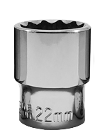 Socket 1/2" Dr 22Mm