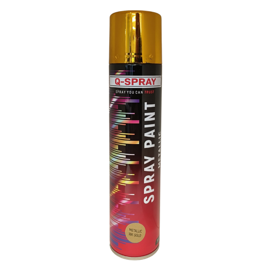 Q-Spray Paint Metallic 18K Gold 300Ml