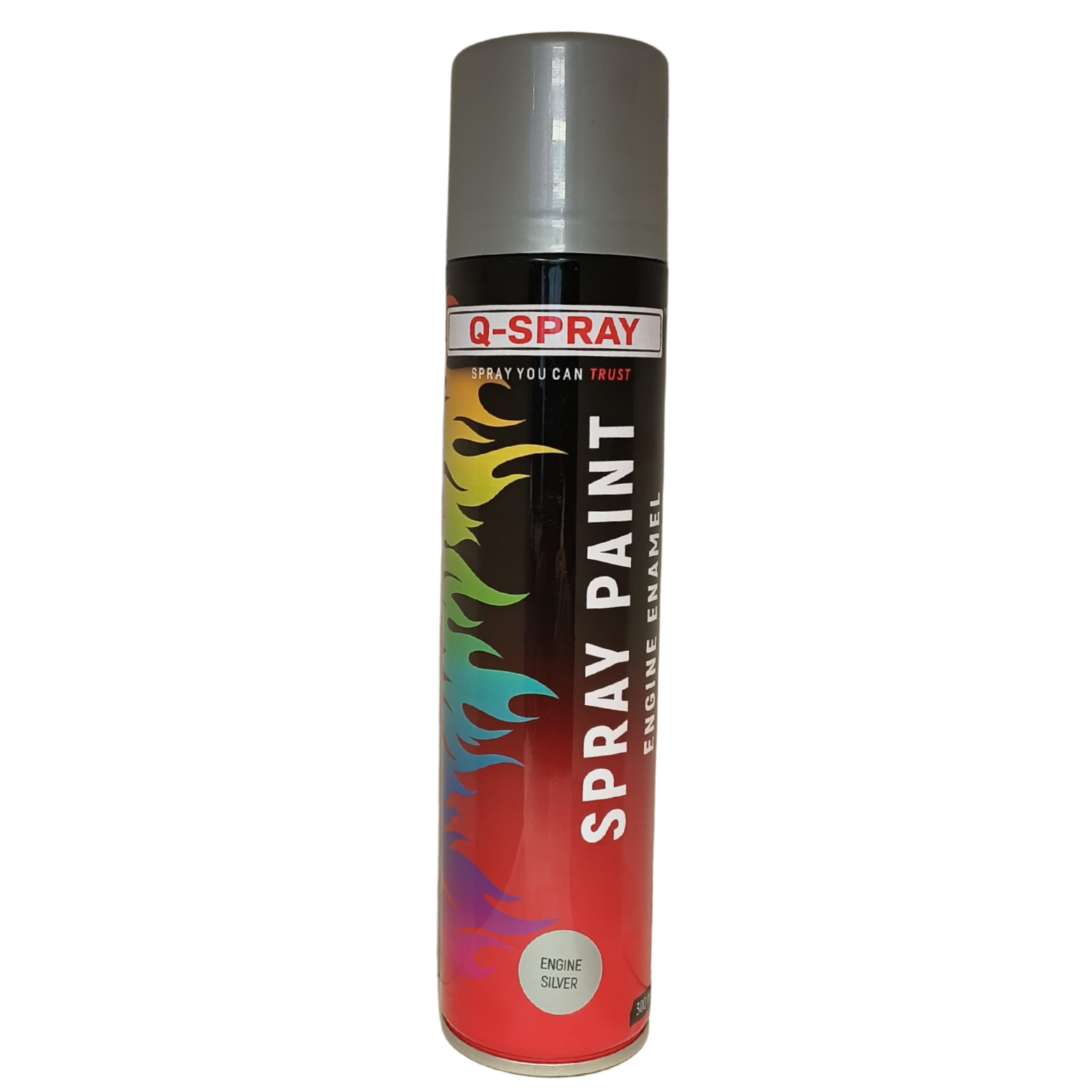 Q-Spray Paint Engine Enamel Silver 300Ml
